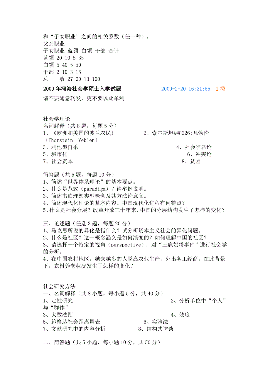 河海大学社会学试题_第3页