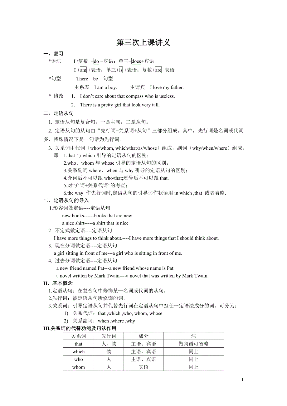 济南晨露学校艺考英语定语从句_第1页