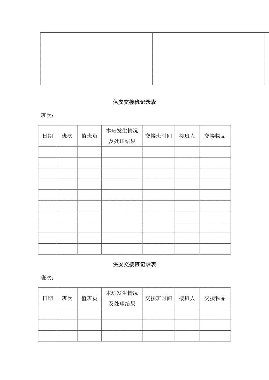 保安交接班记录表6_第5页