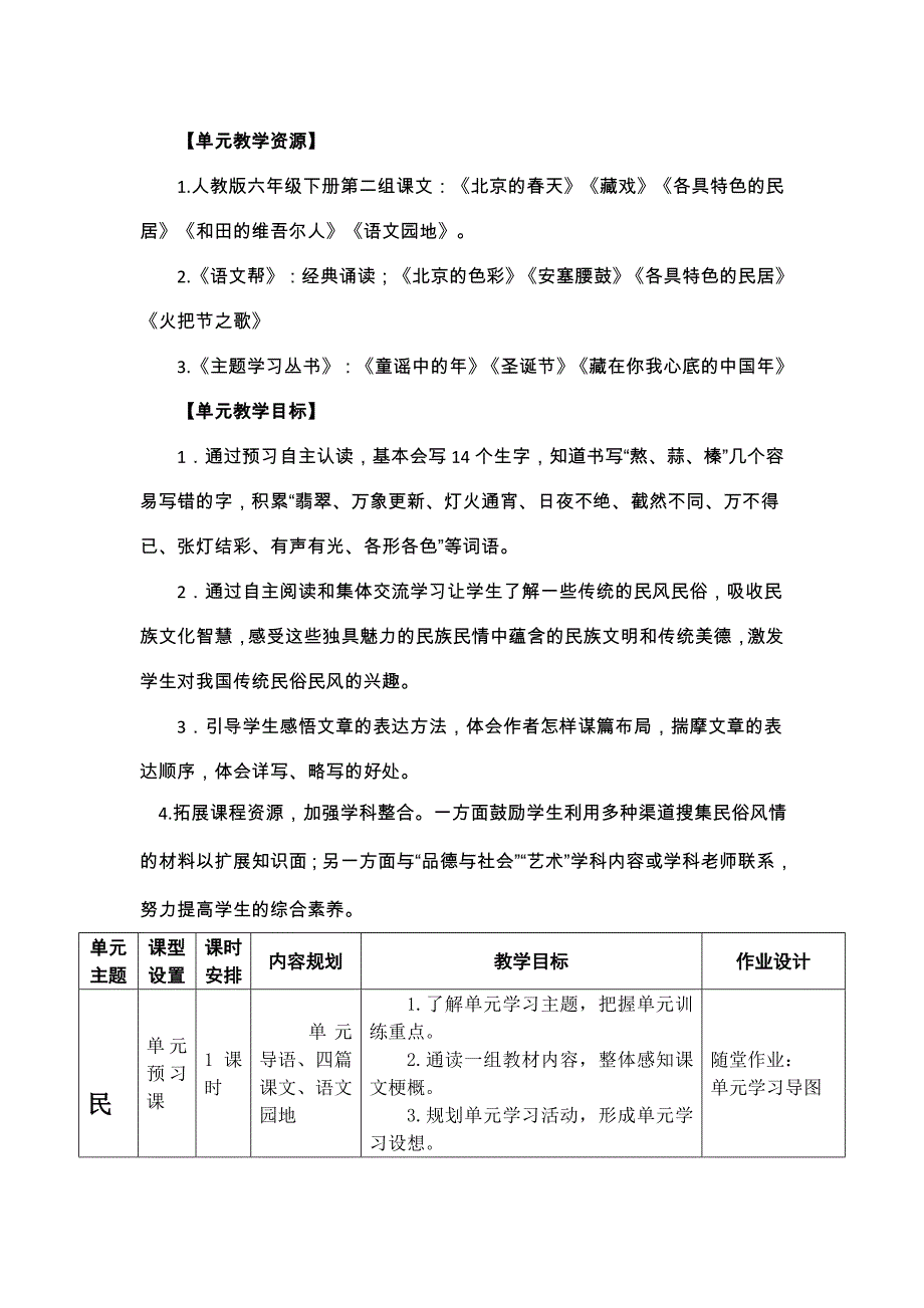 六年级下册第二单元主题学习集体备课教案_第2页