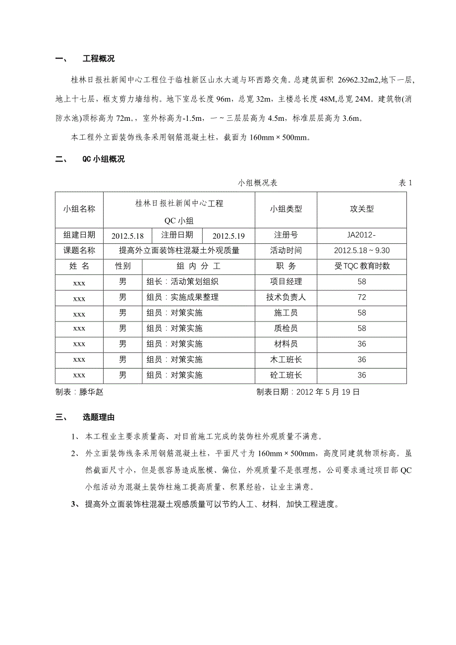 提高外立面装饰柱混凝土观感质量(桂林日报社)_第2页