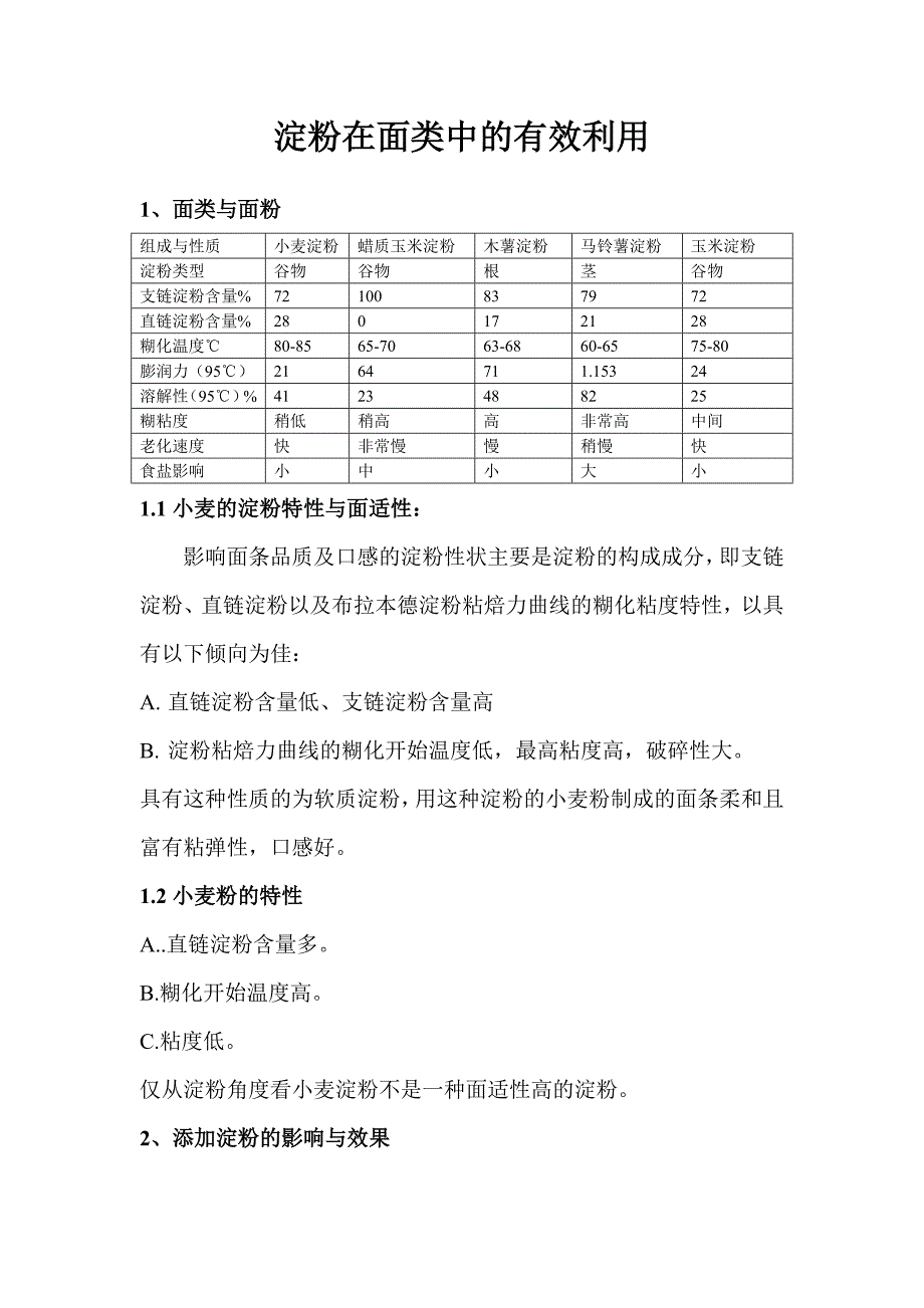 淀粉在面类中的有效利用_第1页