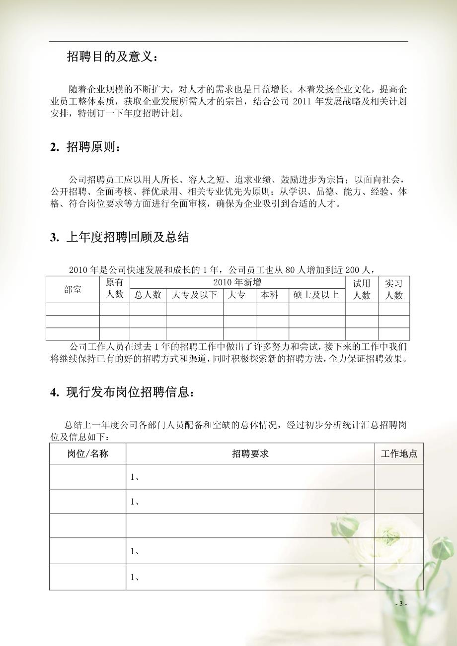 精编公司年度招聘计划书2_第4页