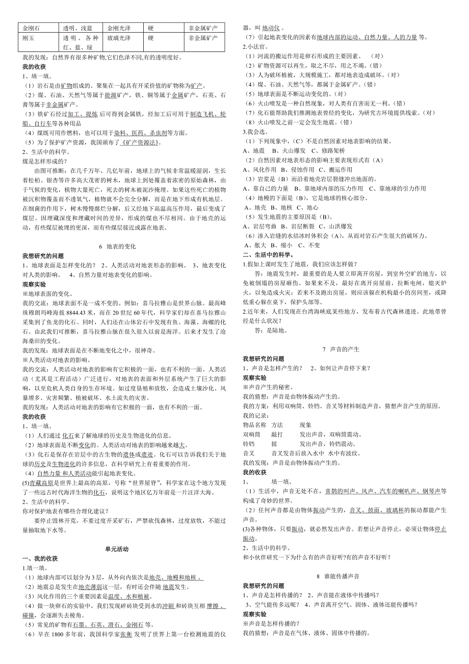 五年级上册科学基础训练答案_第2页