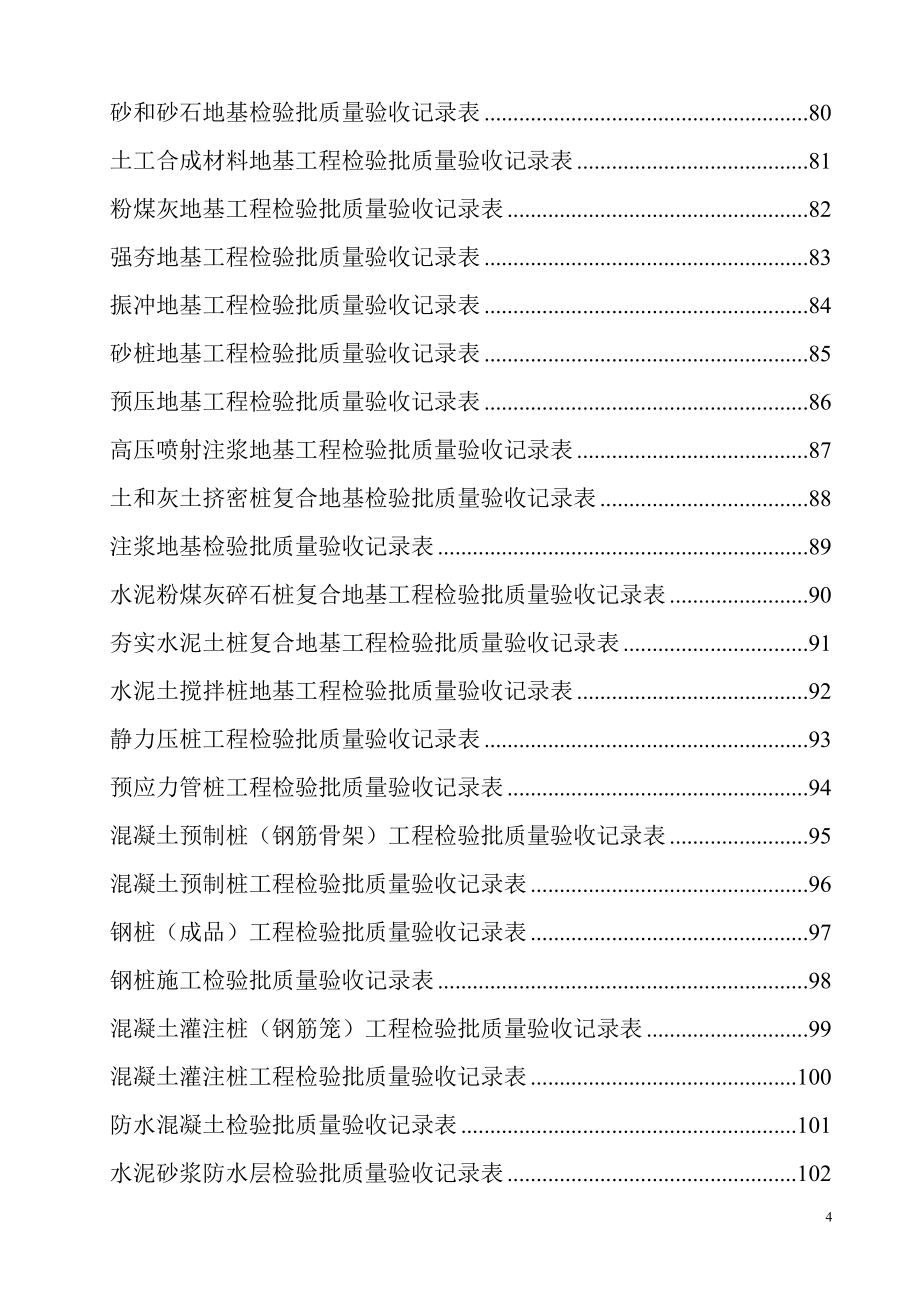 建设工程施工质量验收资料表格大全（土建）_第4页