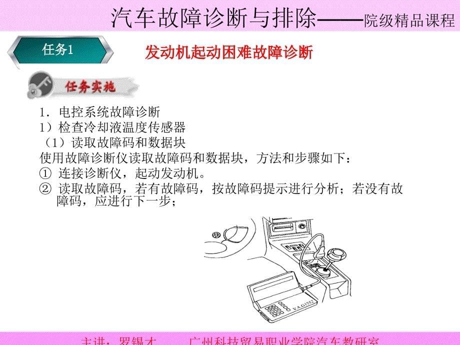 任务1 发动机起动困难故障诊断ppt - 广州科技贸易职业学院_第5页