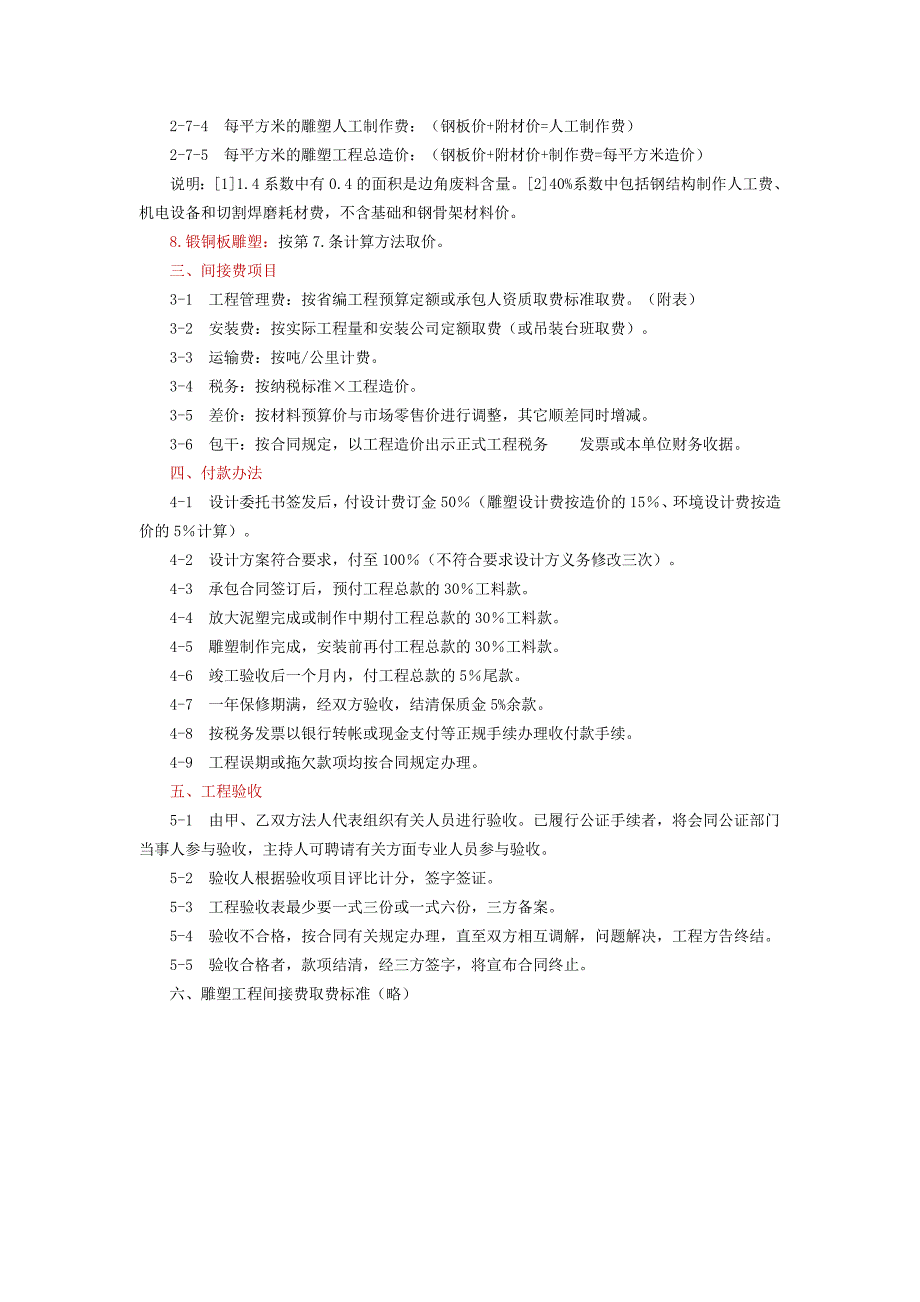 雕塑工程预算暂行定额_第3页