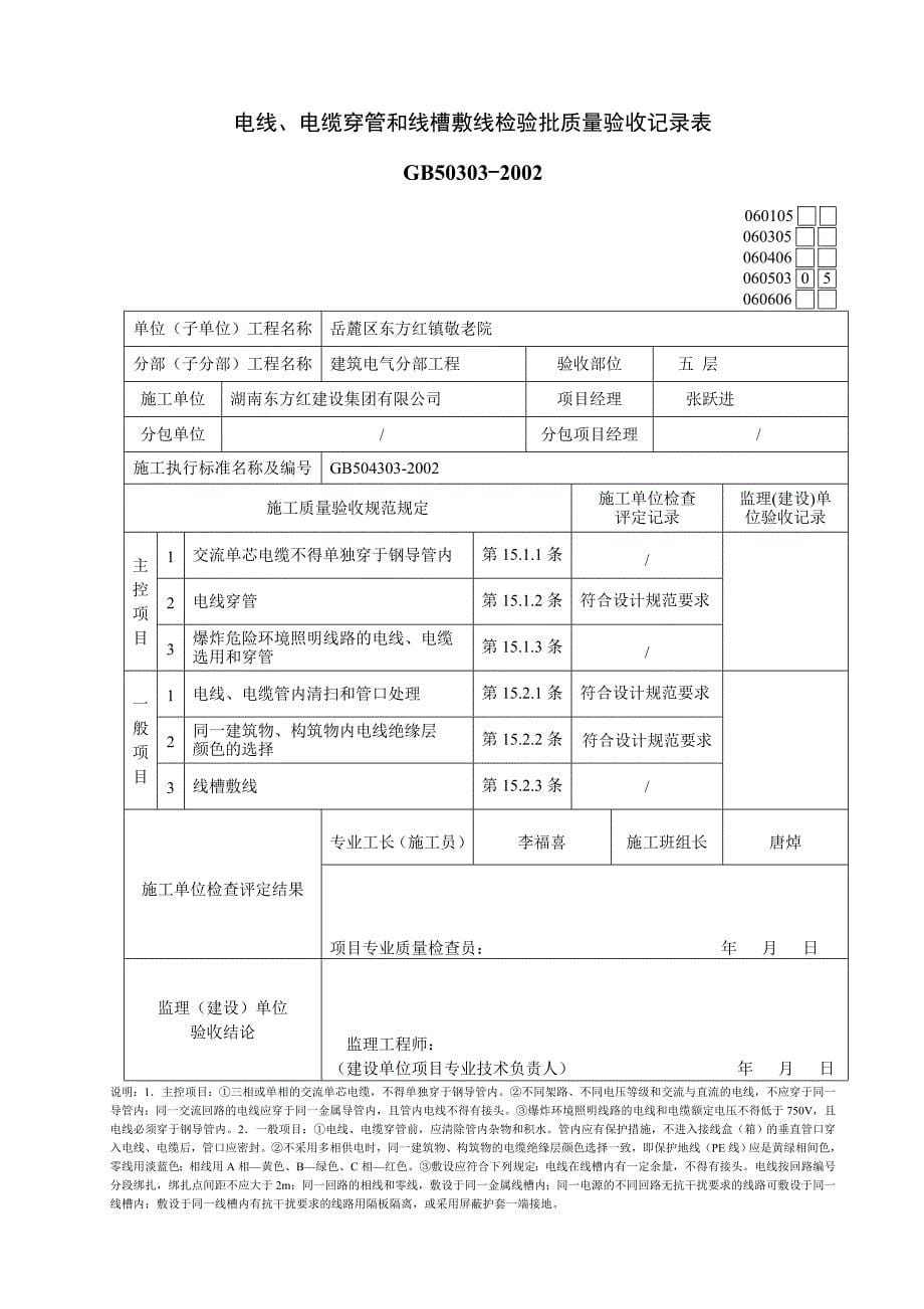 电线电缆穿管和线槽敷线检验批质量验收_第5页