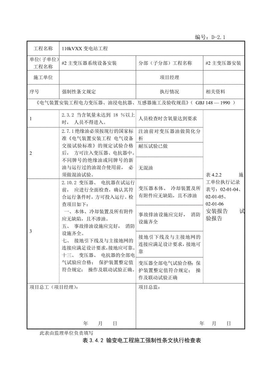 电气施工强制性条文执行检查表_第5页