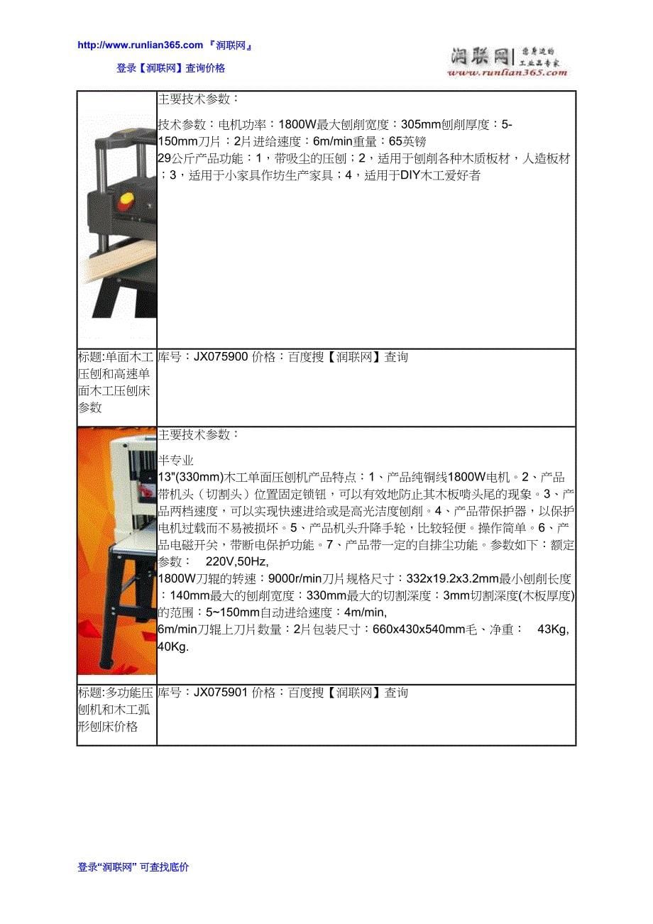 木工机械刨床和木工刨床价格_第5页