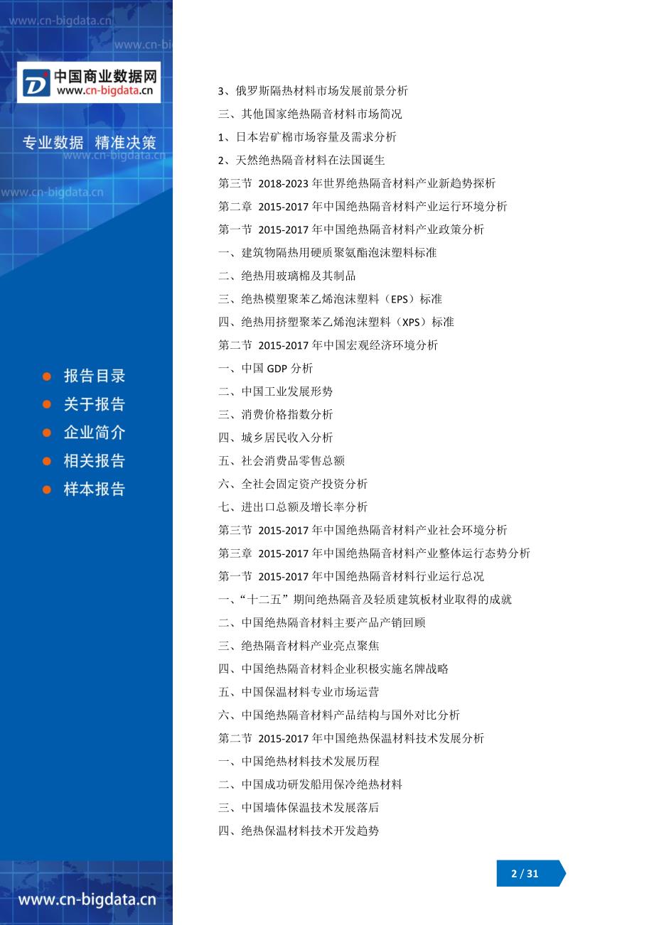 2018-2023年中国绝热隔音材料行业市场深度调研分析与投资机会研究报告_第2页