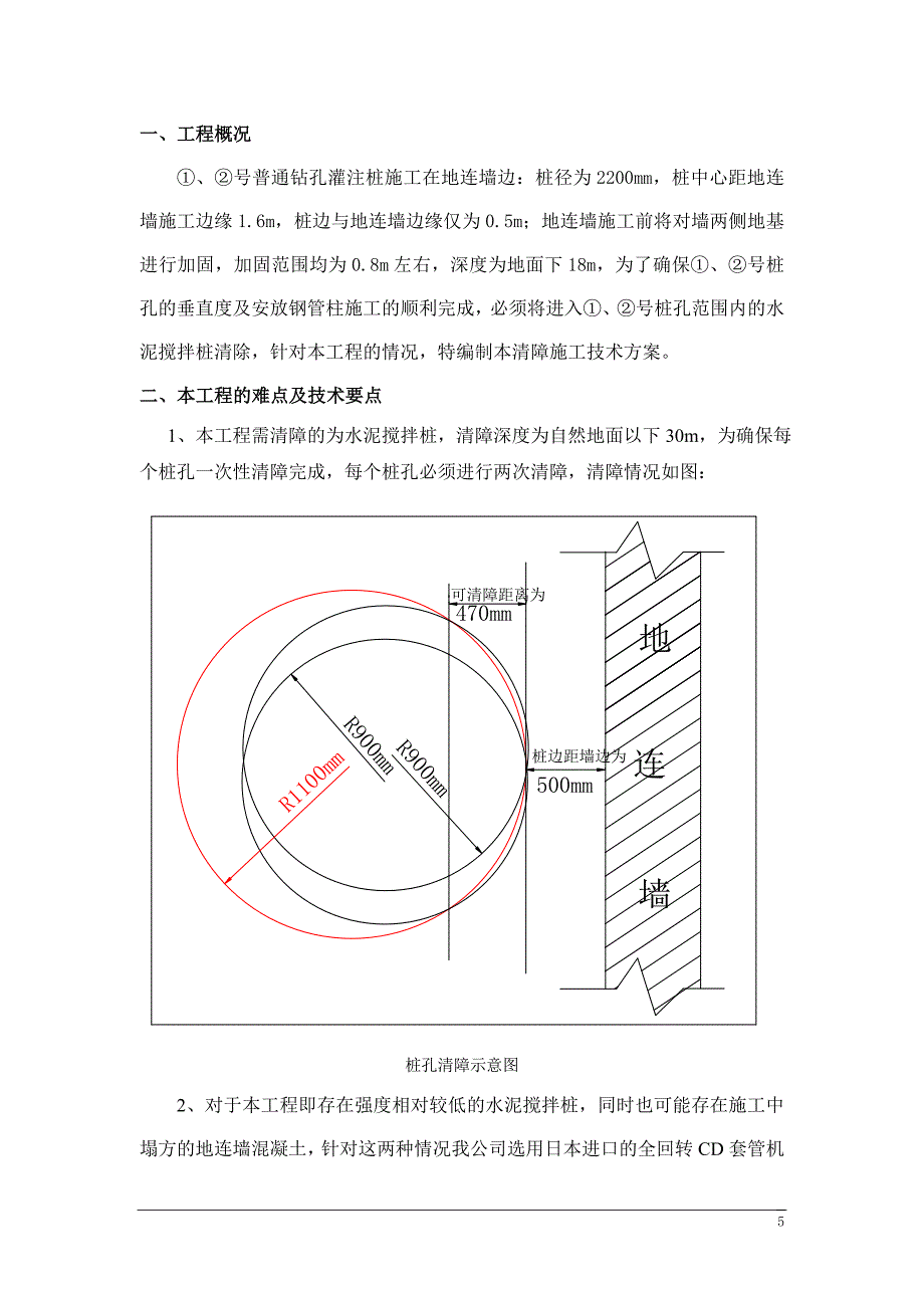 地连墙施工搅拌桩加固区清障_第1页