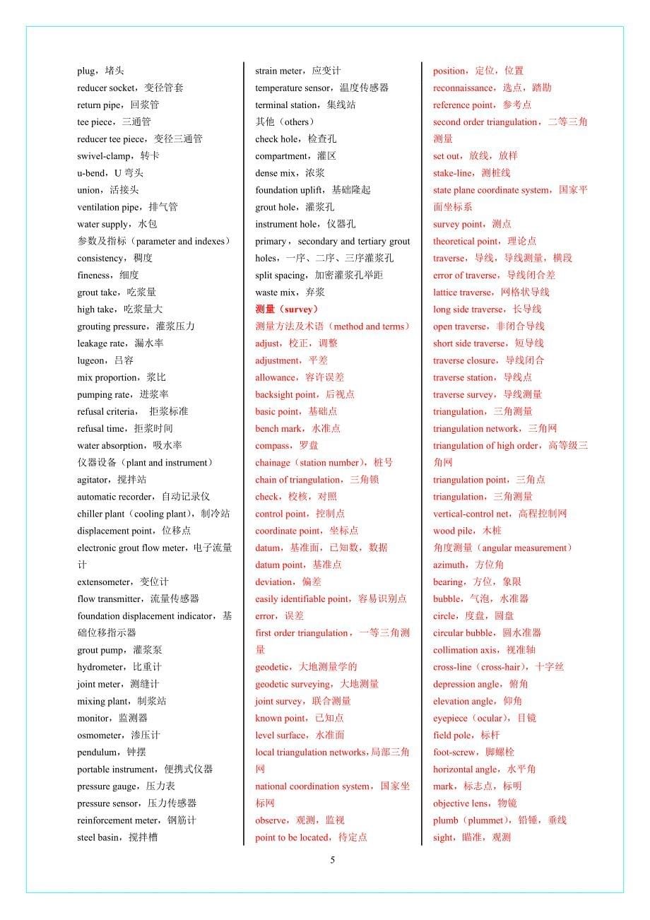 土建工程英汉词汇汇编2014-11-3更新_第5页