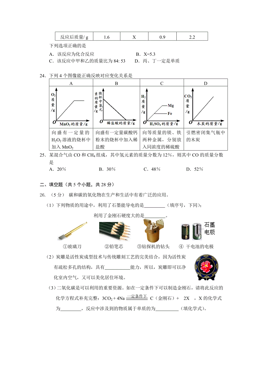 2014届初三城六区期末试卷汇化学2014.1_第4页