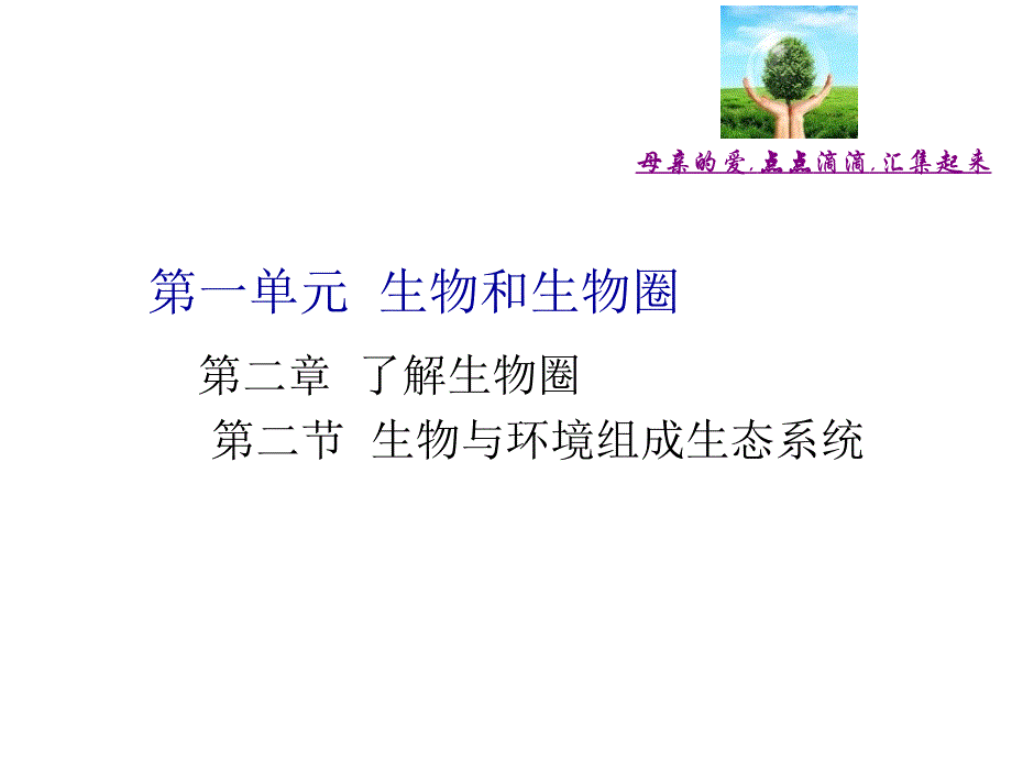 人教版七年级生物上册教学课件：1-2-2 生物与环境组成生态系统 (共40张)_第1页