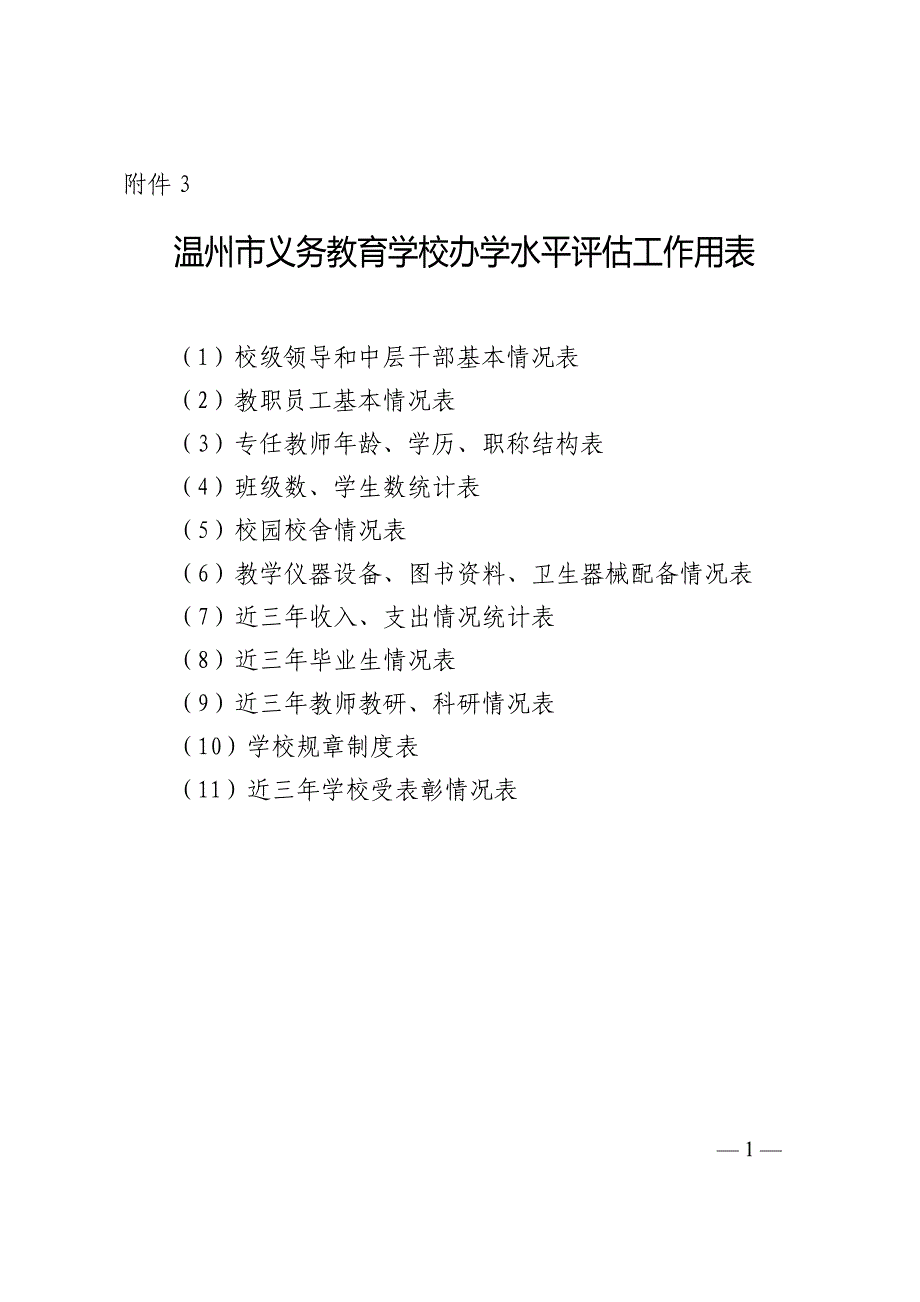 温州市义务教育办学水平评估工作用表_第1页