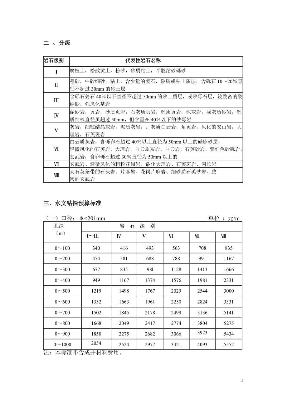 地质勘查钻探预算标准(2010)_第5页