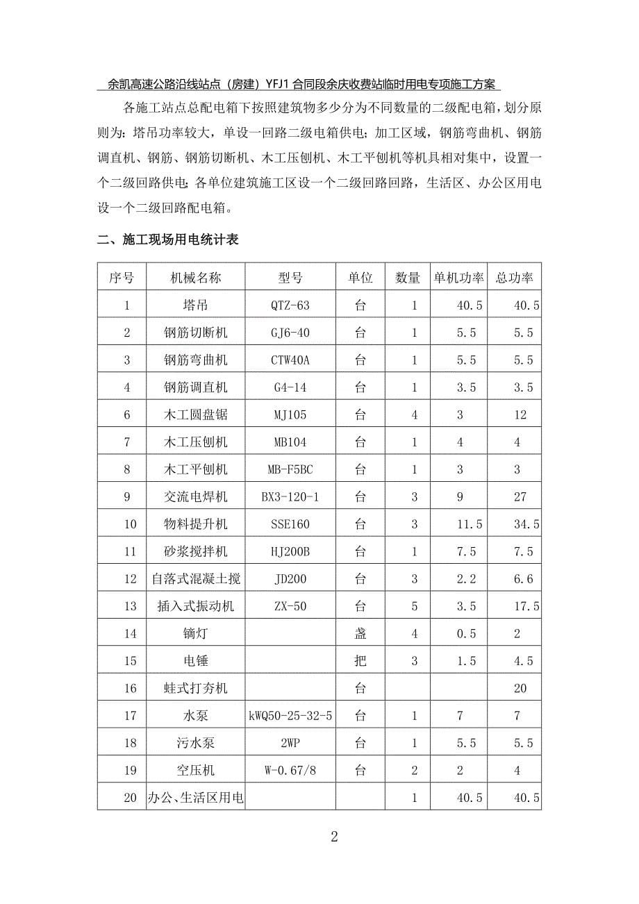 某某收费站临时用电专项施工方案_第5页