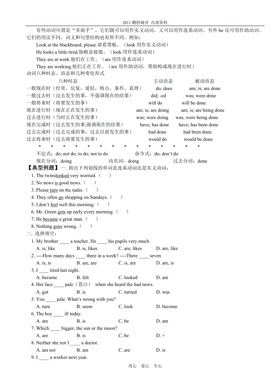 转载七年级英语暑假专题——连系动词仁爱版 知识精讲_第2页