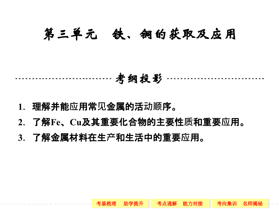 2014高考化学一轮复习专题二 第三单元 铁、铜的获取及应用_第1页