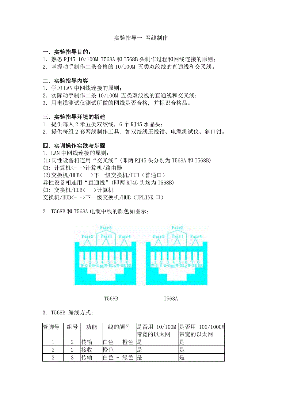 实验指导一 网线制作_第1页