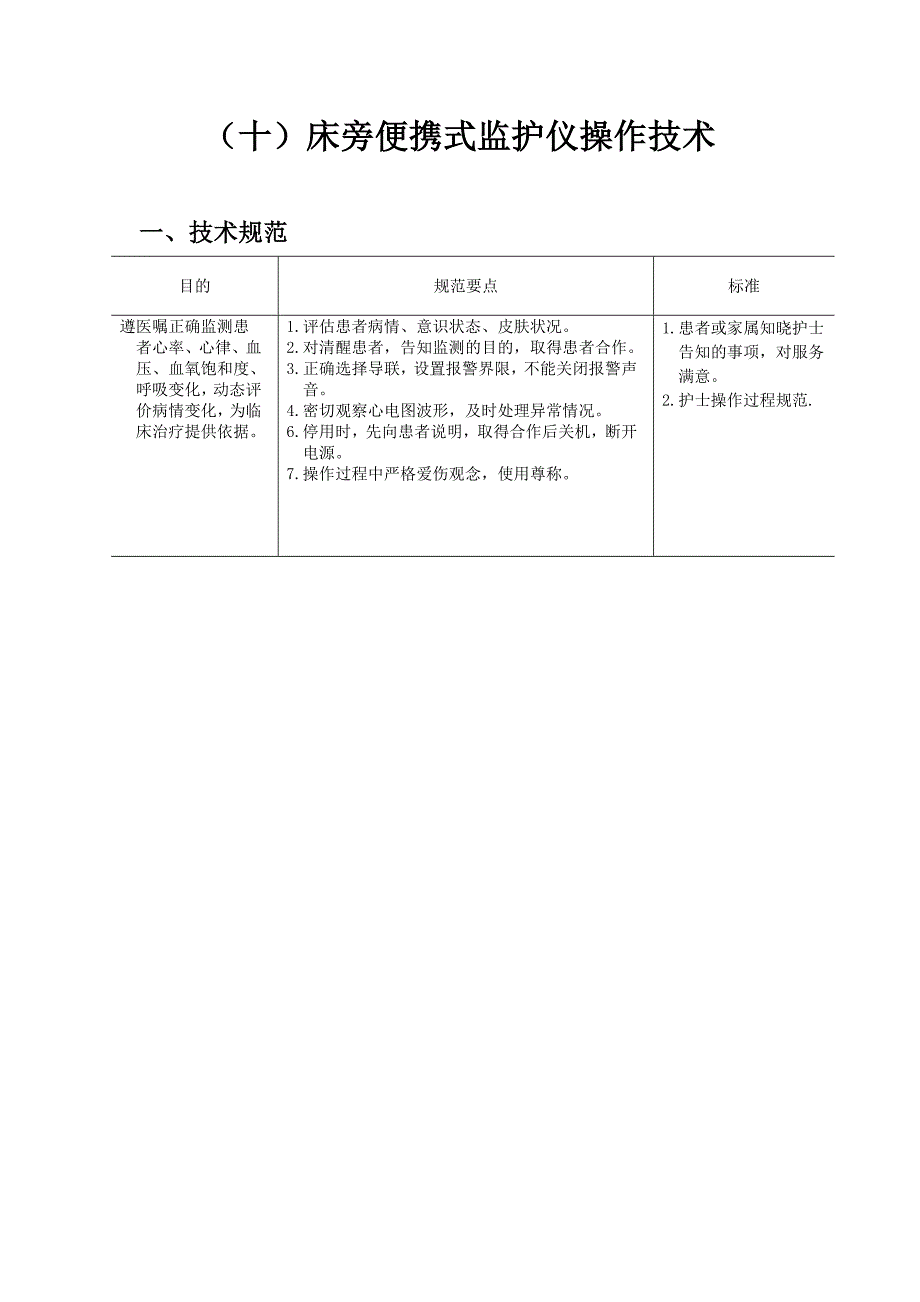 床旁便携式监护仪操作技术_第1页