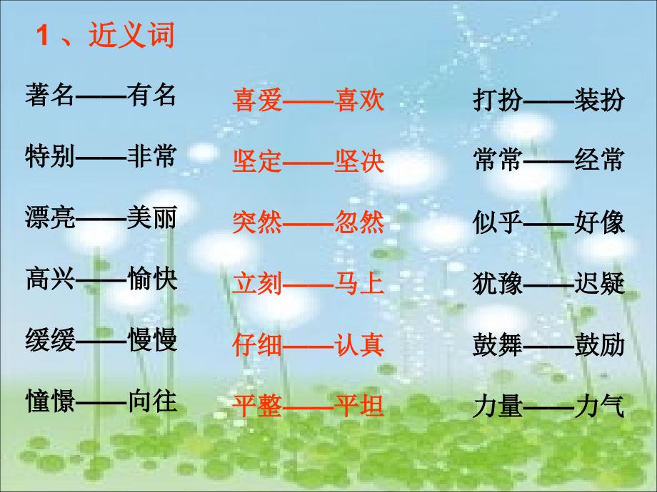 小学三年级上册近义词与反义词总复习_第2页