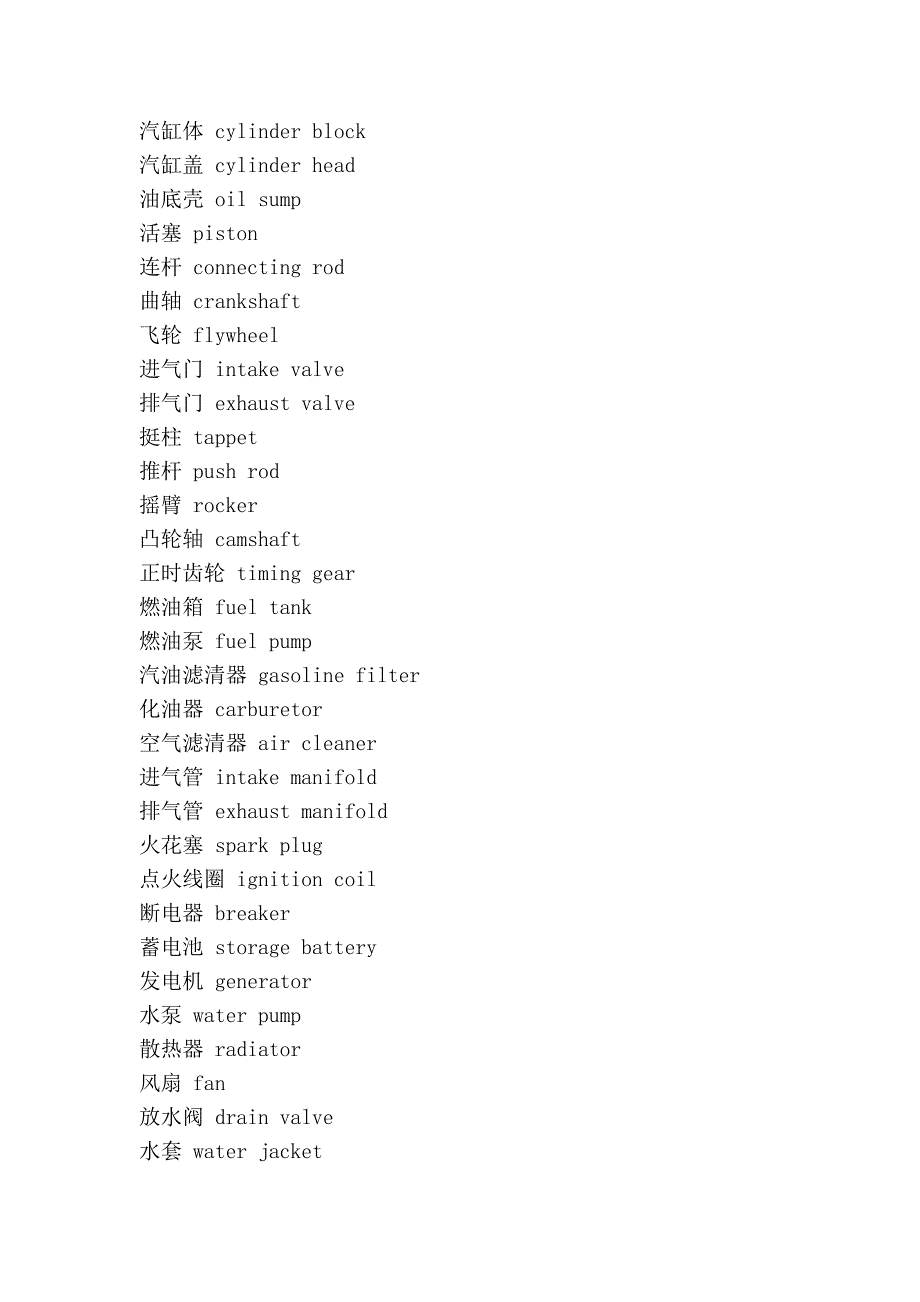 汽车构造英汉对照词汇_第4页