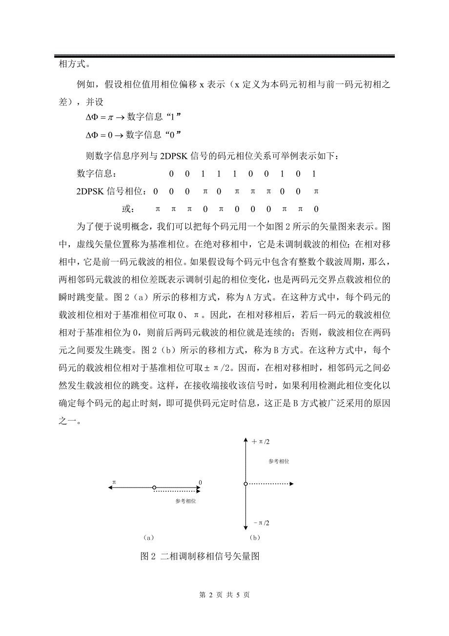 BDPSK调制和平均信源熵的计算仿真(通信原理实验报告)_第2页