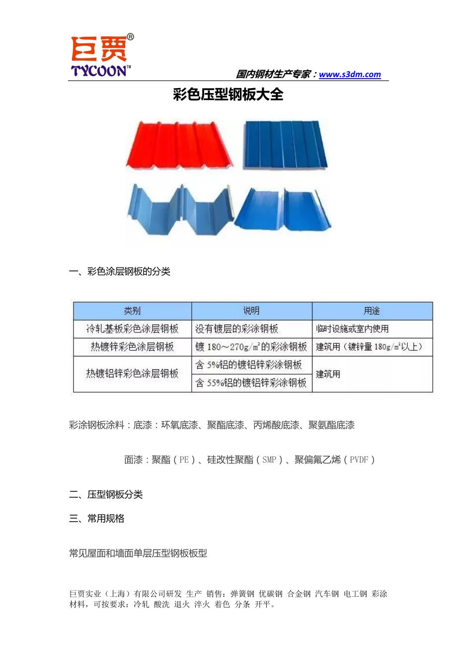 彩色压型钢板大全_第1页