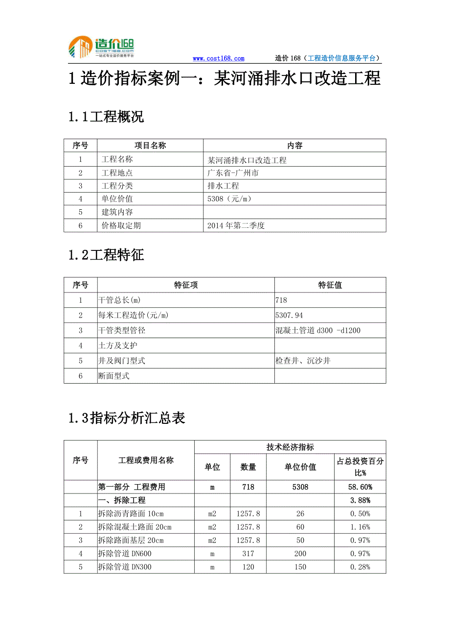 河涌排水改造达标工程造价指标分析_第3页