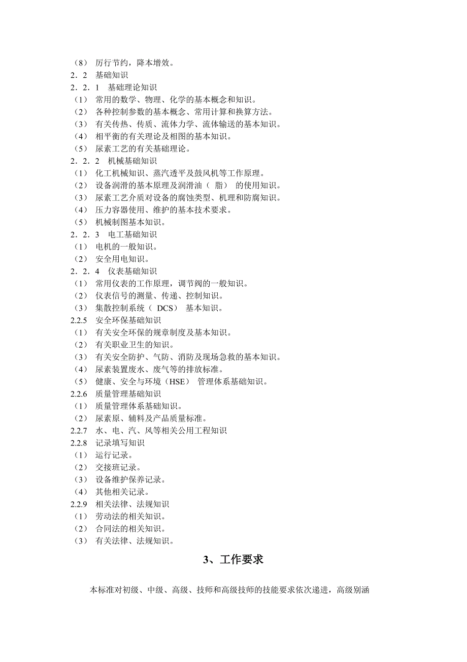 尿素生产工国家职业标准_第3页
