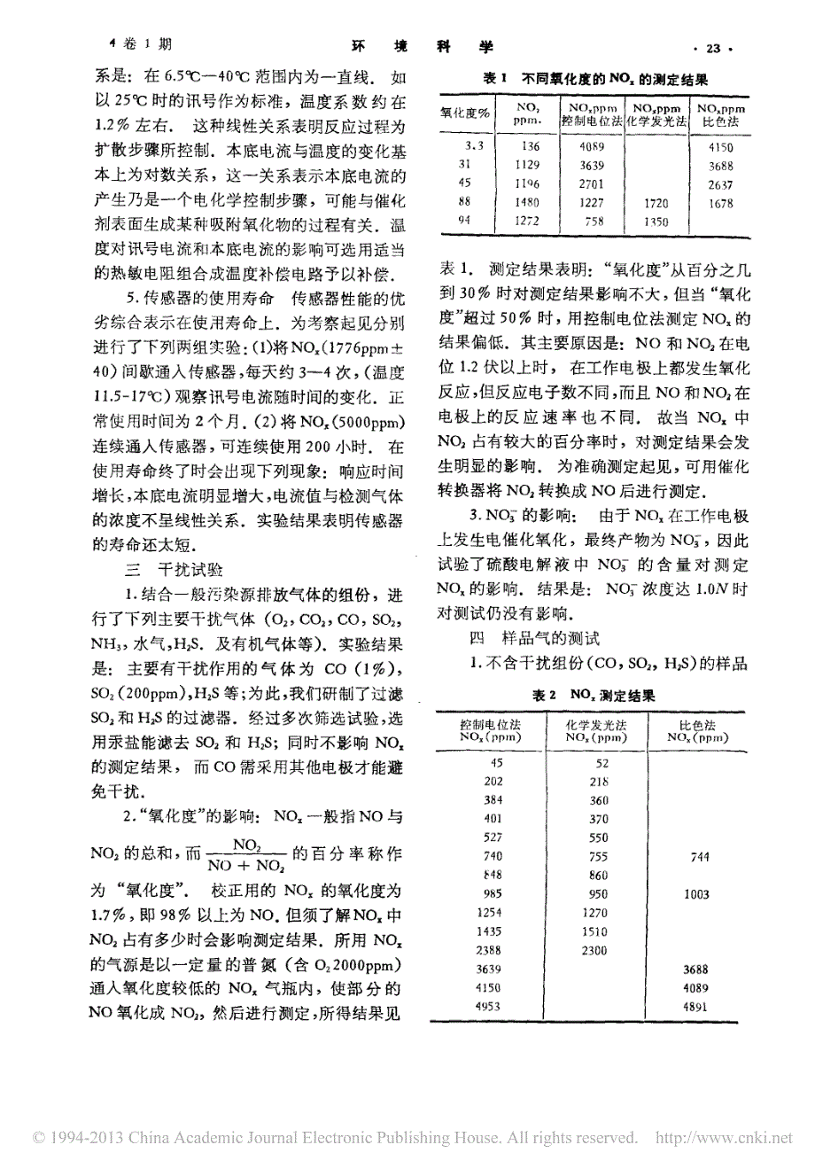 氮氧化物的控制电位电解法测定__铂扩散电极测定氮氧化物总量_程祖良_第3页