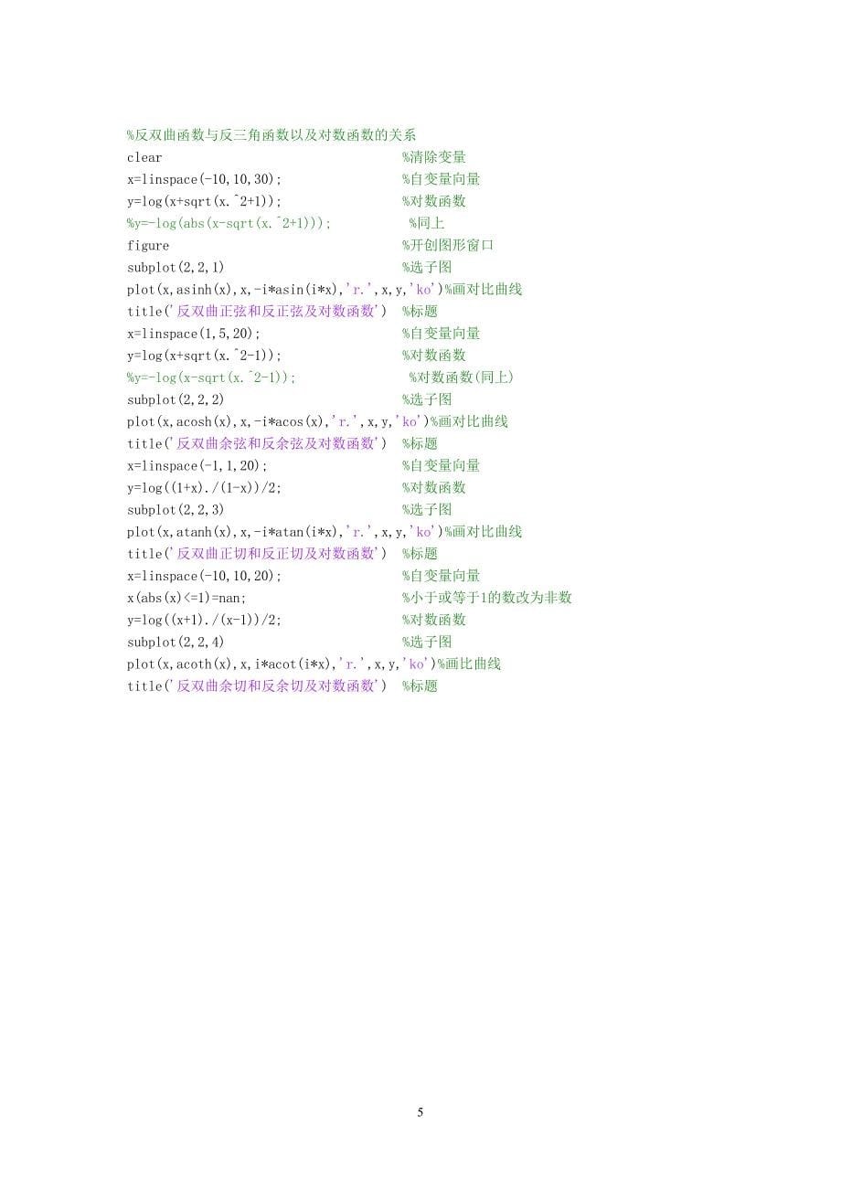 MATLAB角函数和双曲函数_第5页