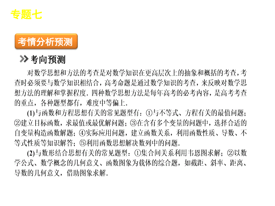 届高考数学轮复习精品课件(课标版)专题   函数与方程思想和数形结合思想_第4页