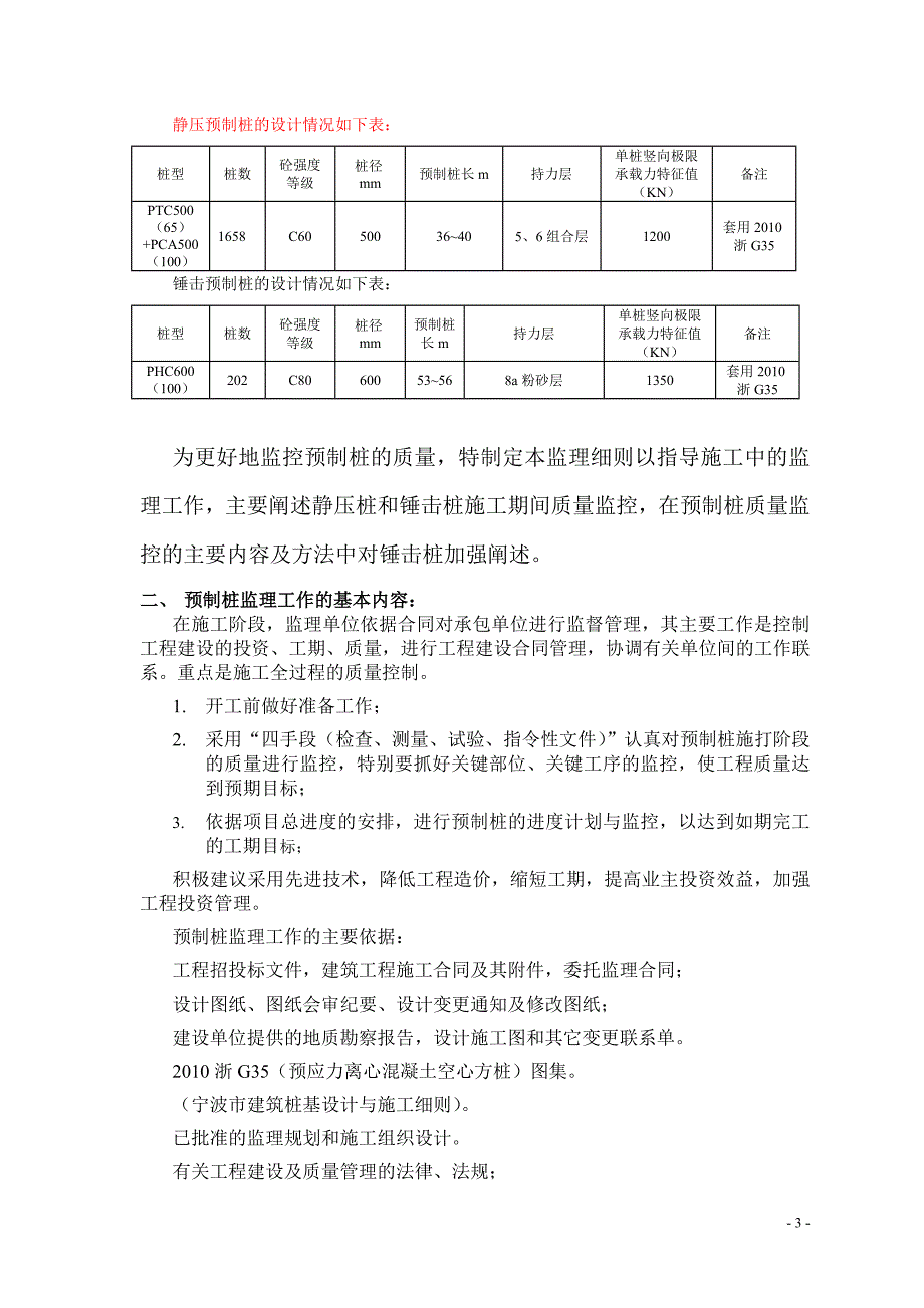 预应力离心混凝土空心方桩施工阶段监理细则_第3页