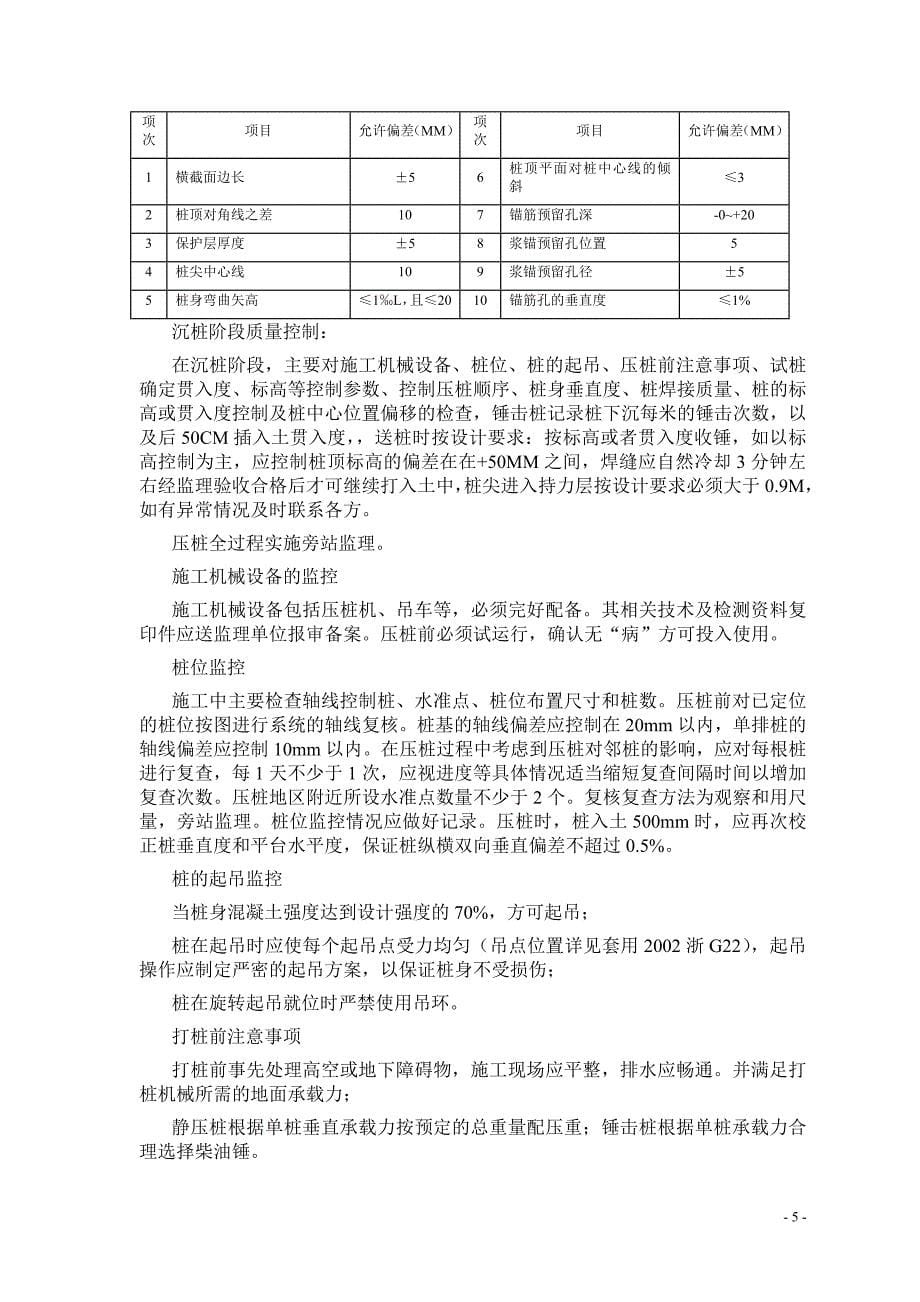 预应力离心混凝土空心方桩施工阶段监理细则_第5页