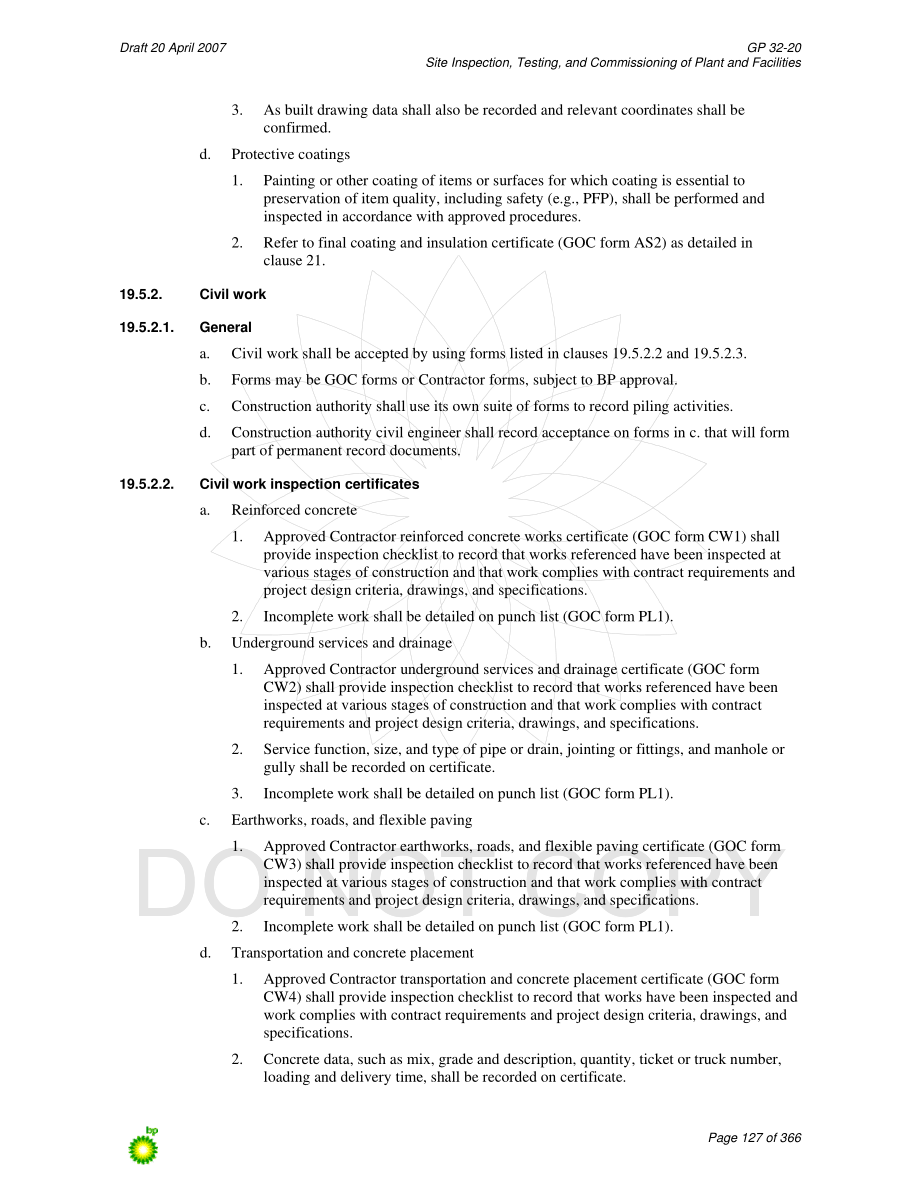 英国bp公司原版现场质检、调试、试车程序文件(bp gp 32-20)_部分2_第2页