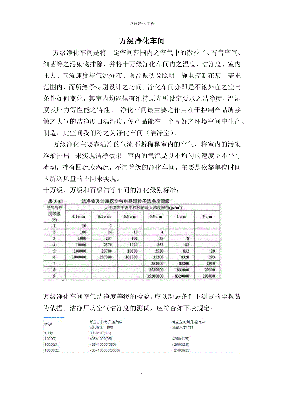 万级净化车间_第1页