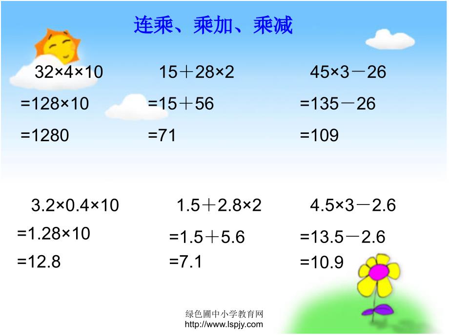 小学五年级上册数学小数连乘、乘加、乘减_第3页