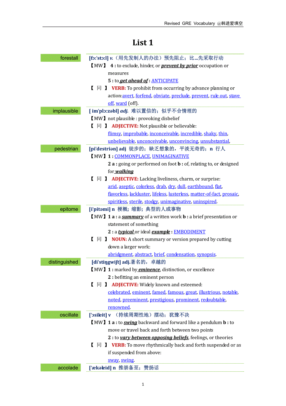 新g填空单词乱序版list1_第1页