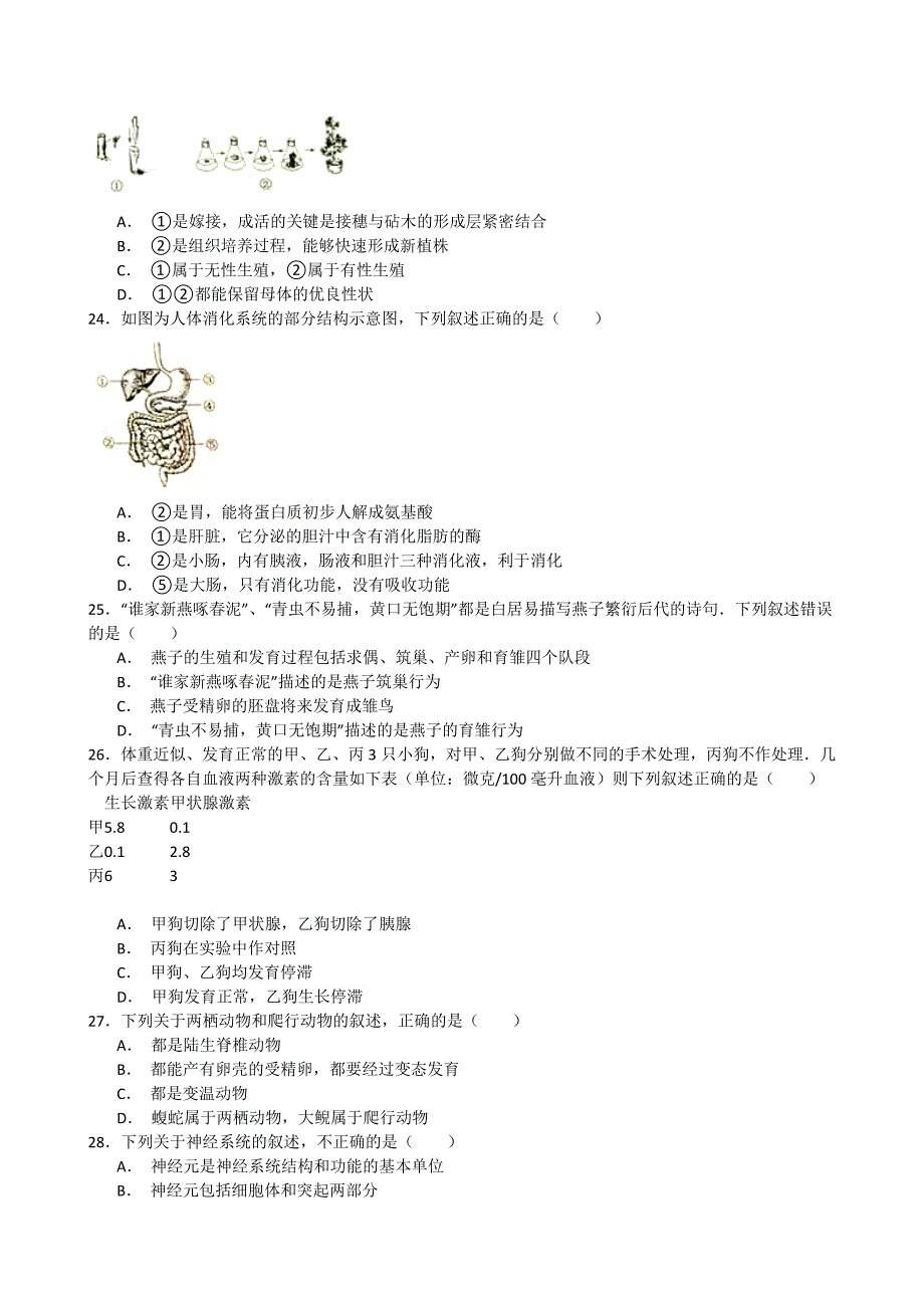 2015年中考生物-试题_第4页