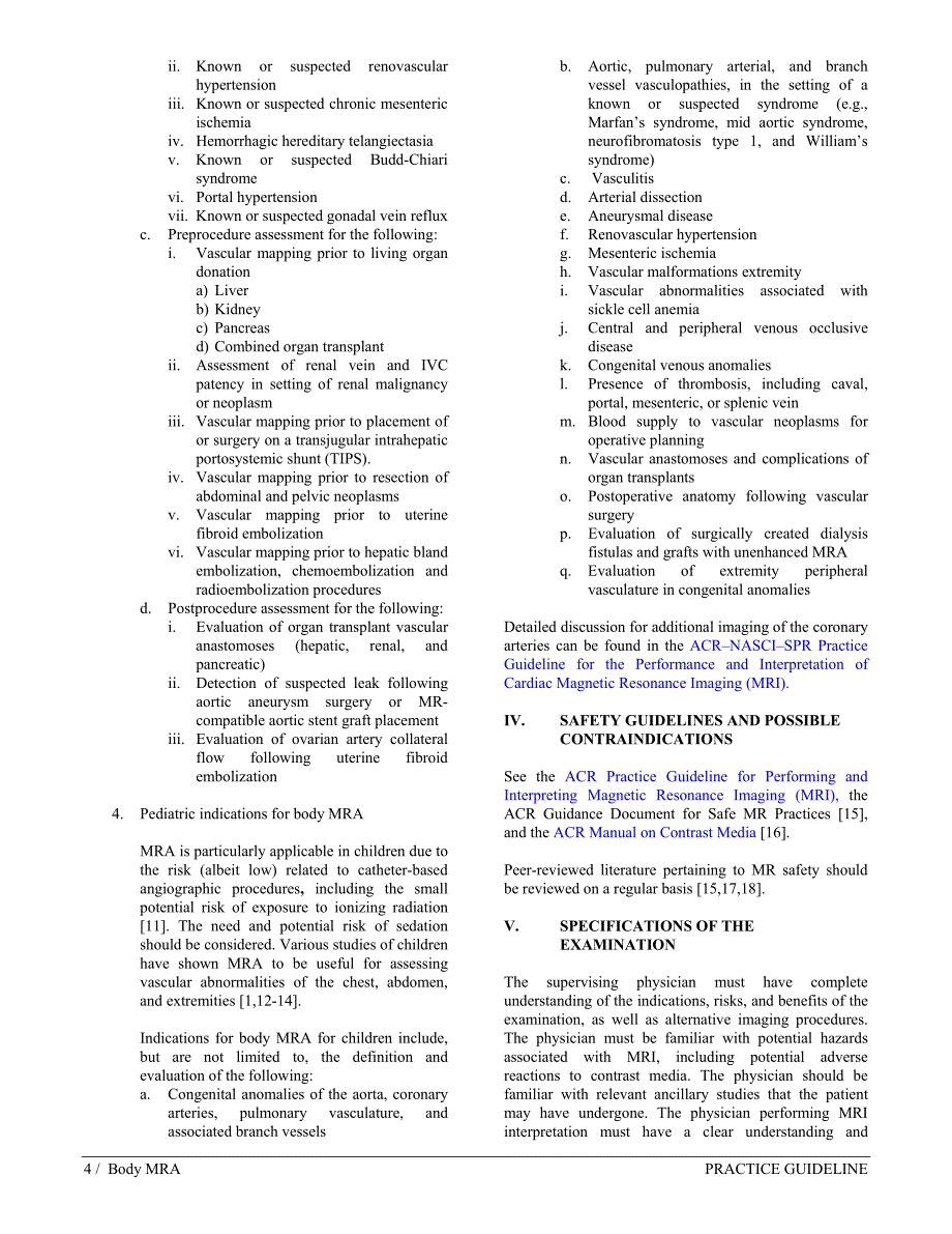 2010acrnascispr+儿科和成人核磁共振血管造影术实践指南_第4页