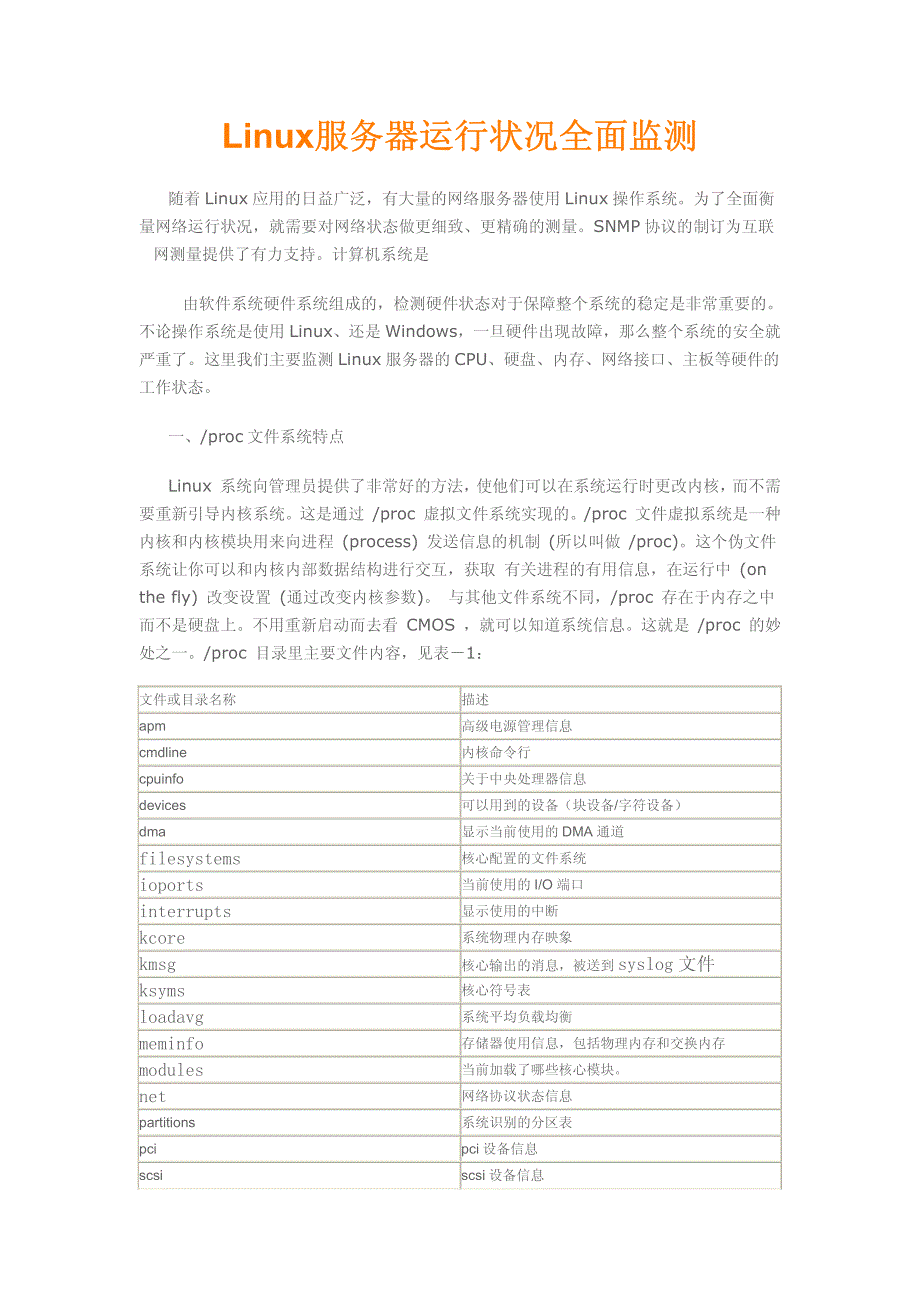 Linux服务器运行状况全面监测_第1页