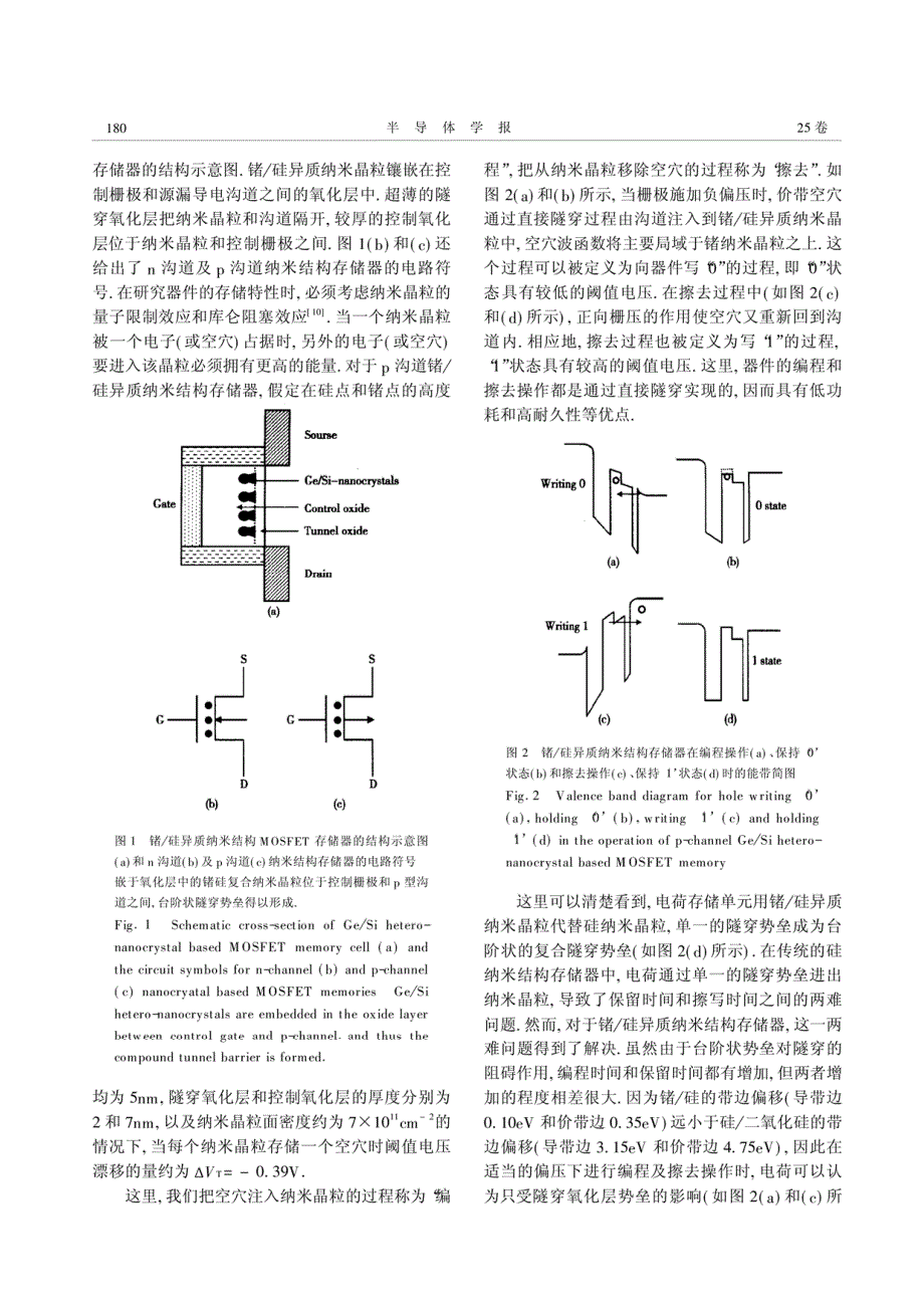 p沟道锗硅异质纳米结构MOSFET存储器及其逻辑阵列_第2页