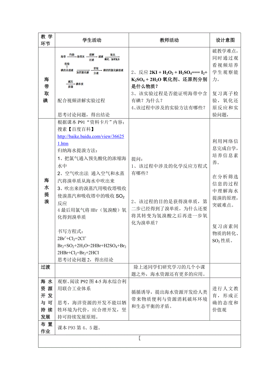 《海水资源的开发利用》教学设计_第4页