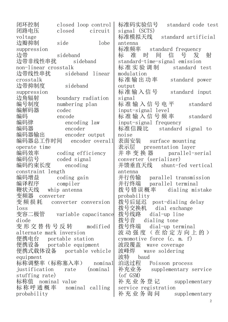 移动通讯专业术语(中英文对照)_第2页