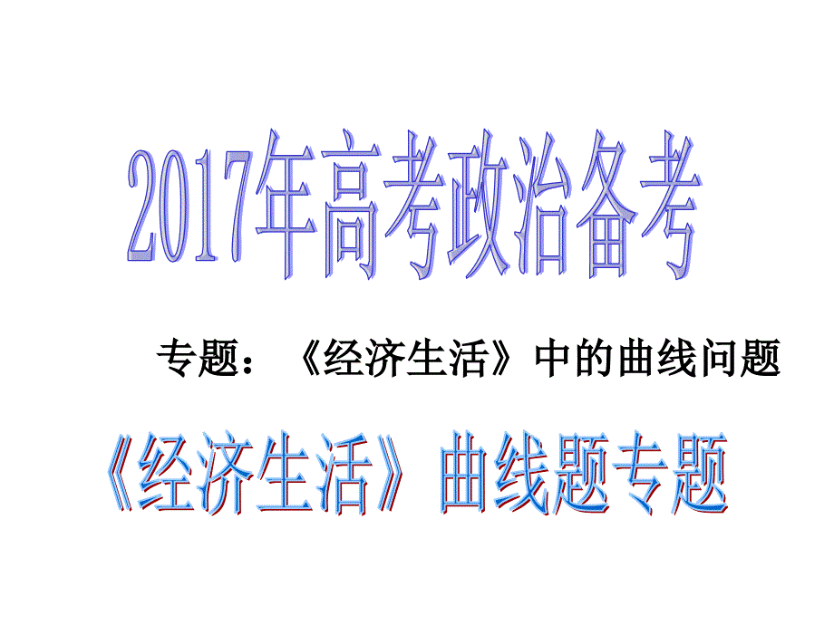 2017年高三二轮复习经济生活中的曲线题_第1页