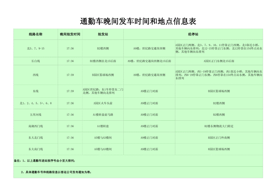 2011年4月份东软通勤车运行时刻表_第4页