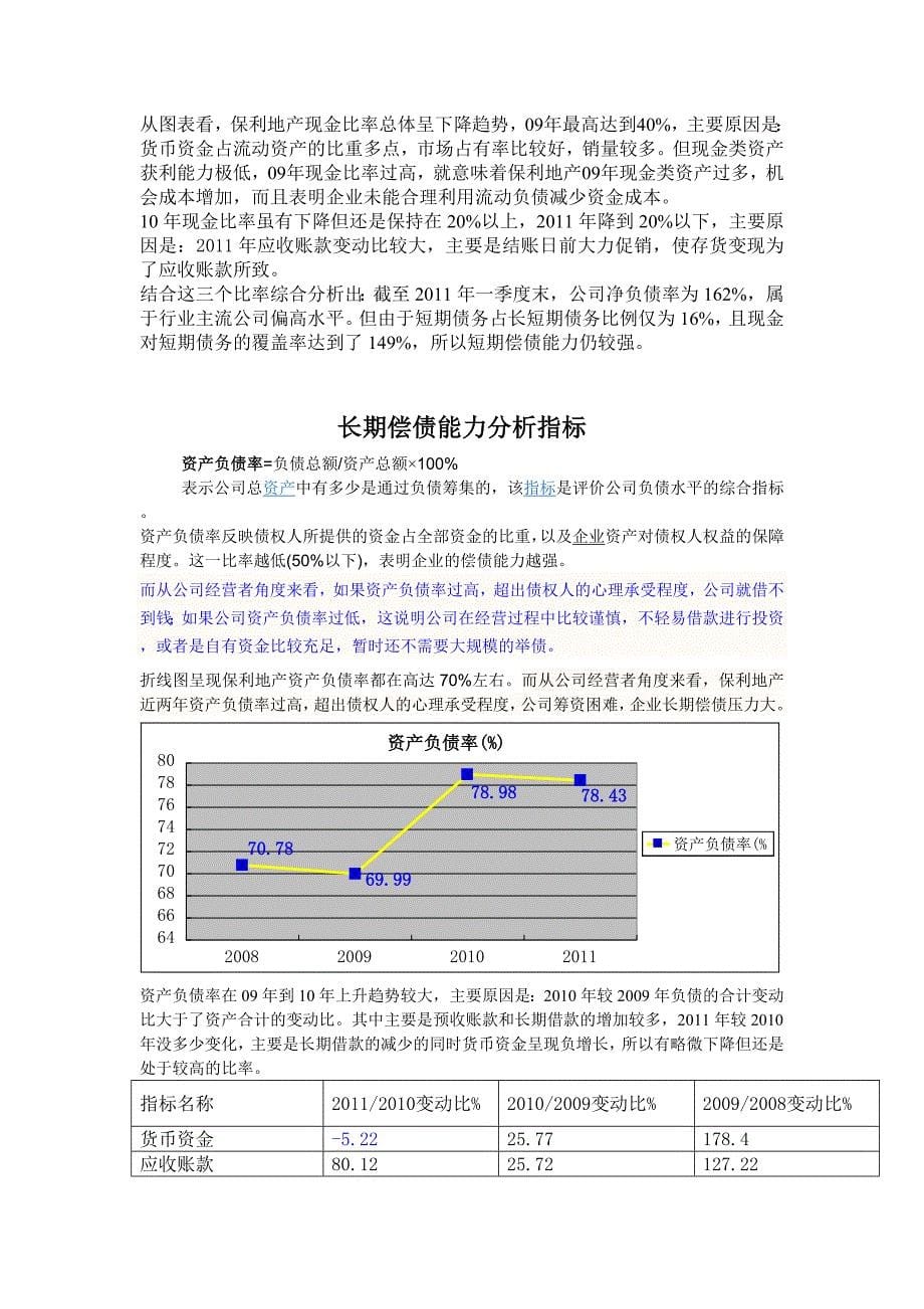 保利地产偿债能力分析_第5页